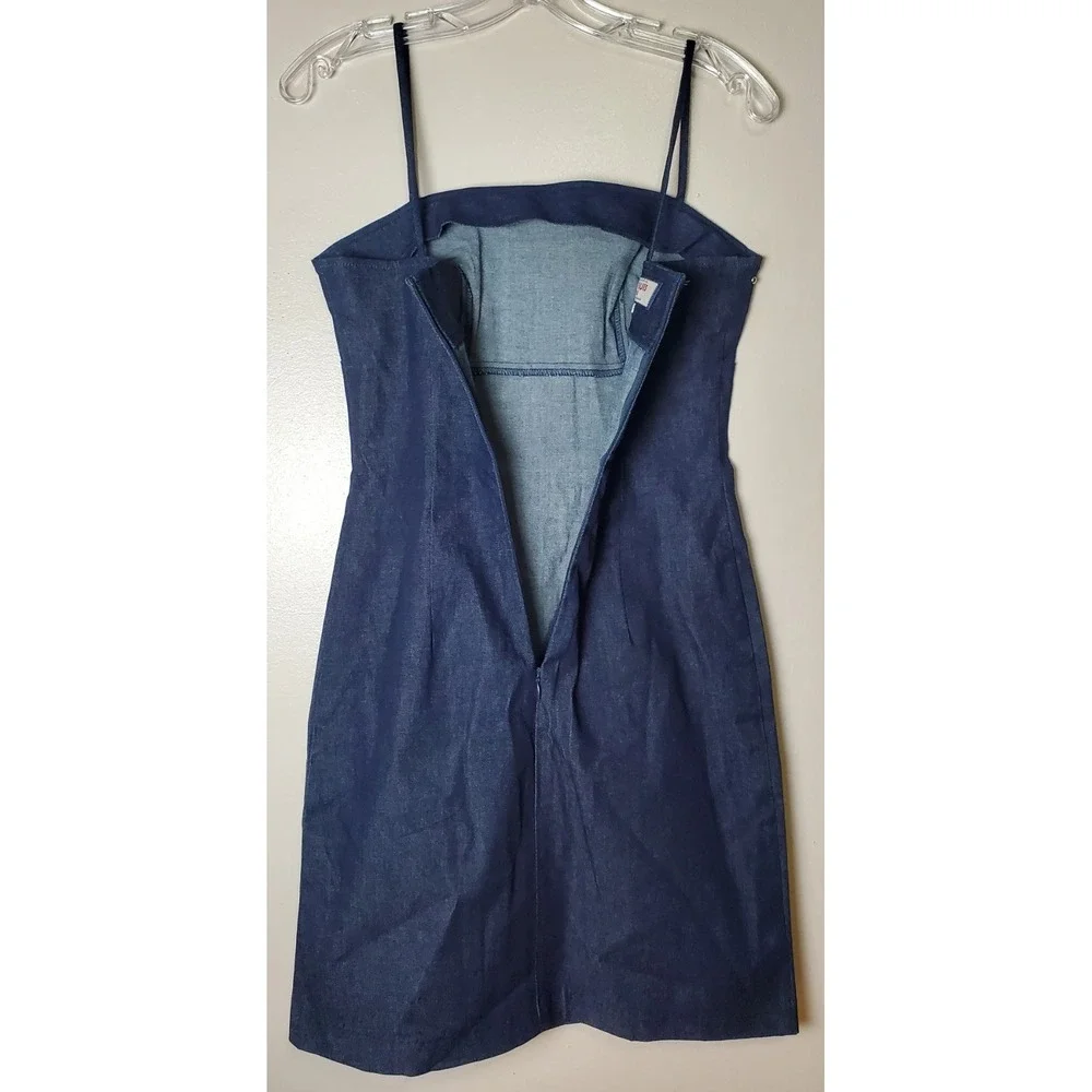 Vintage Paris‎ Blues Size 5 Denim Spaghetti Strap Short Dress Y2K 90's Babydoll